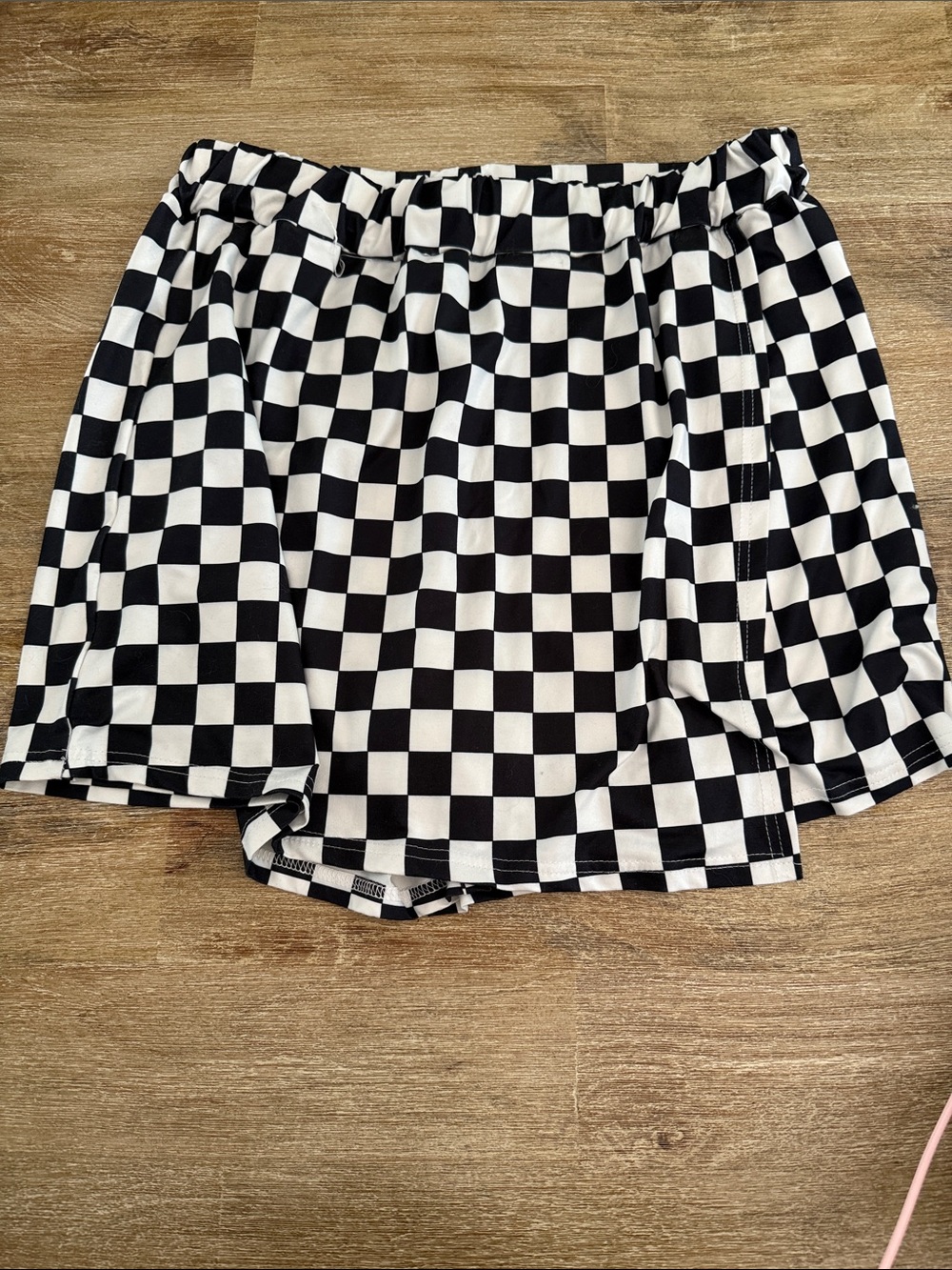 Source Unknown Black & White Checkered Skort